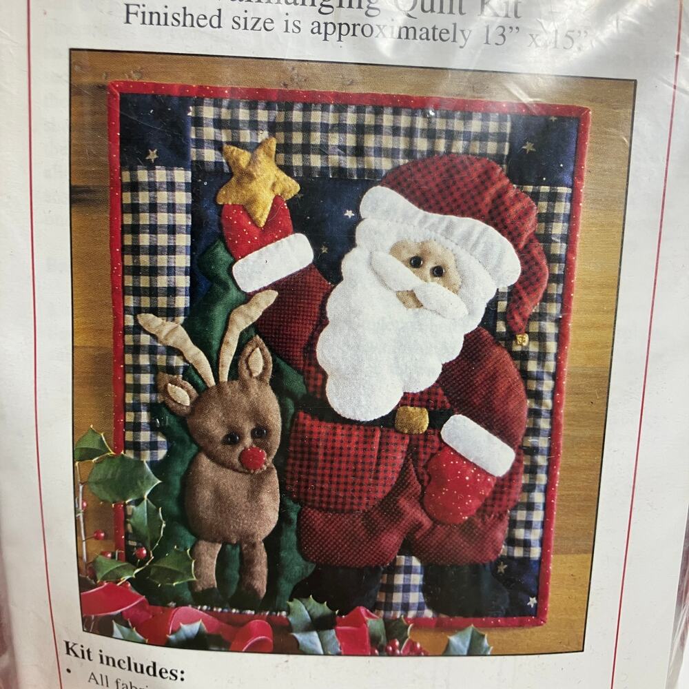 Vintage 2000 Santa 13 x 15 Wallhanging Quilt Fabric Kit